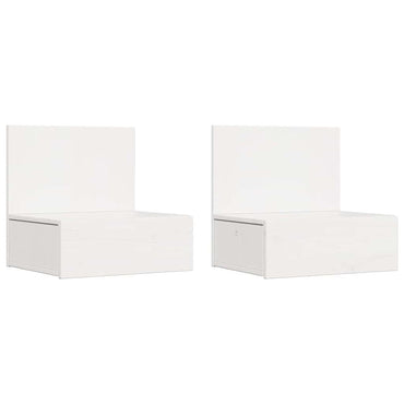 vidaXL Nachttisch 2 pcs Weiß 42 x 32,5 x 40 cm Massivholz Kiefer