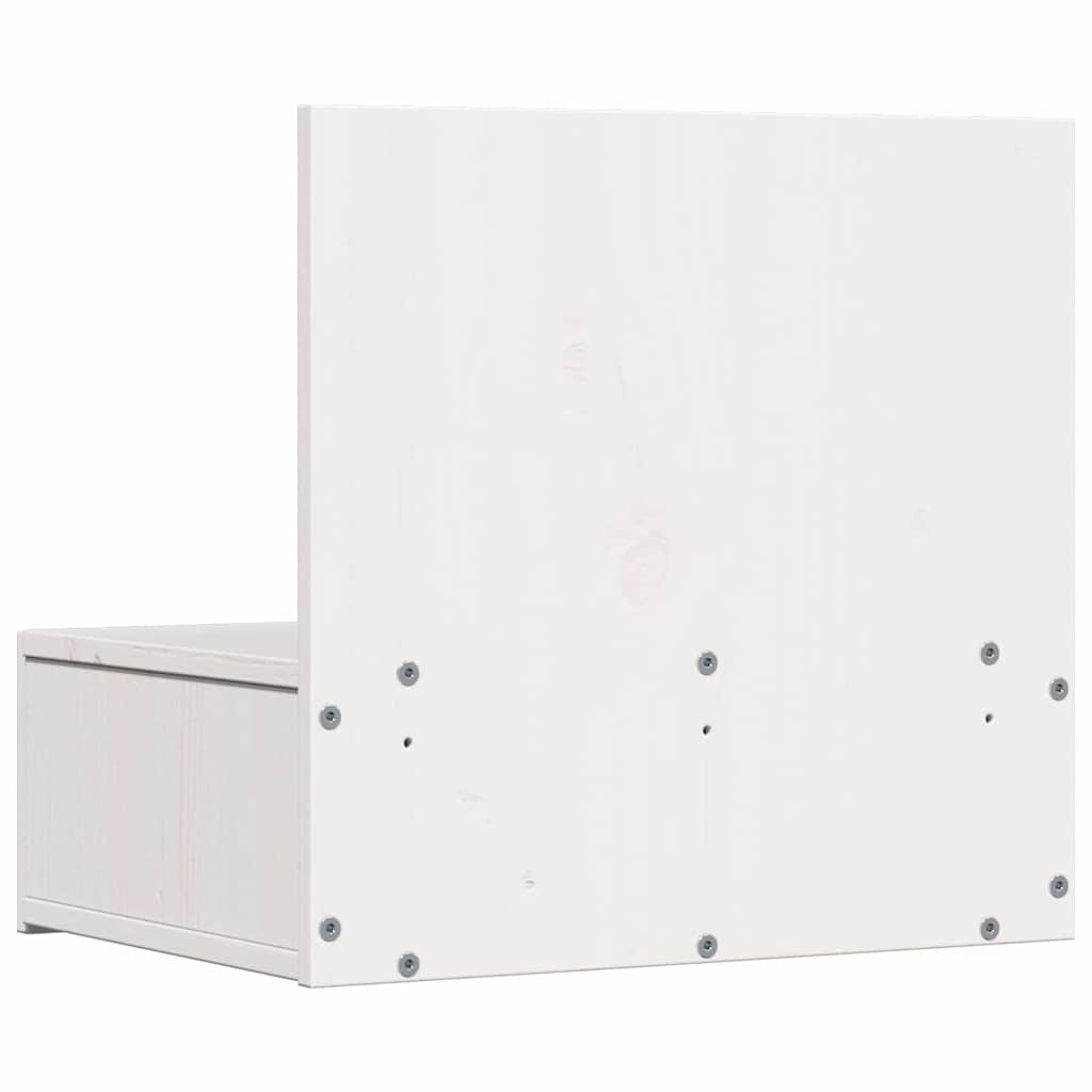 vidaXL Nachttisch 2 pcs Weiß 42 x 32,5 x 40 cm Massivholz Kiefer