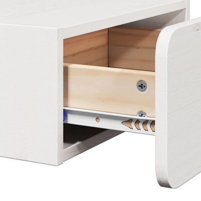 vidaXL Nachttisch 2 pcs Weiß 39 x 34 x 16,5 cm Massivholz Kiefer
