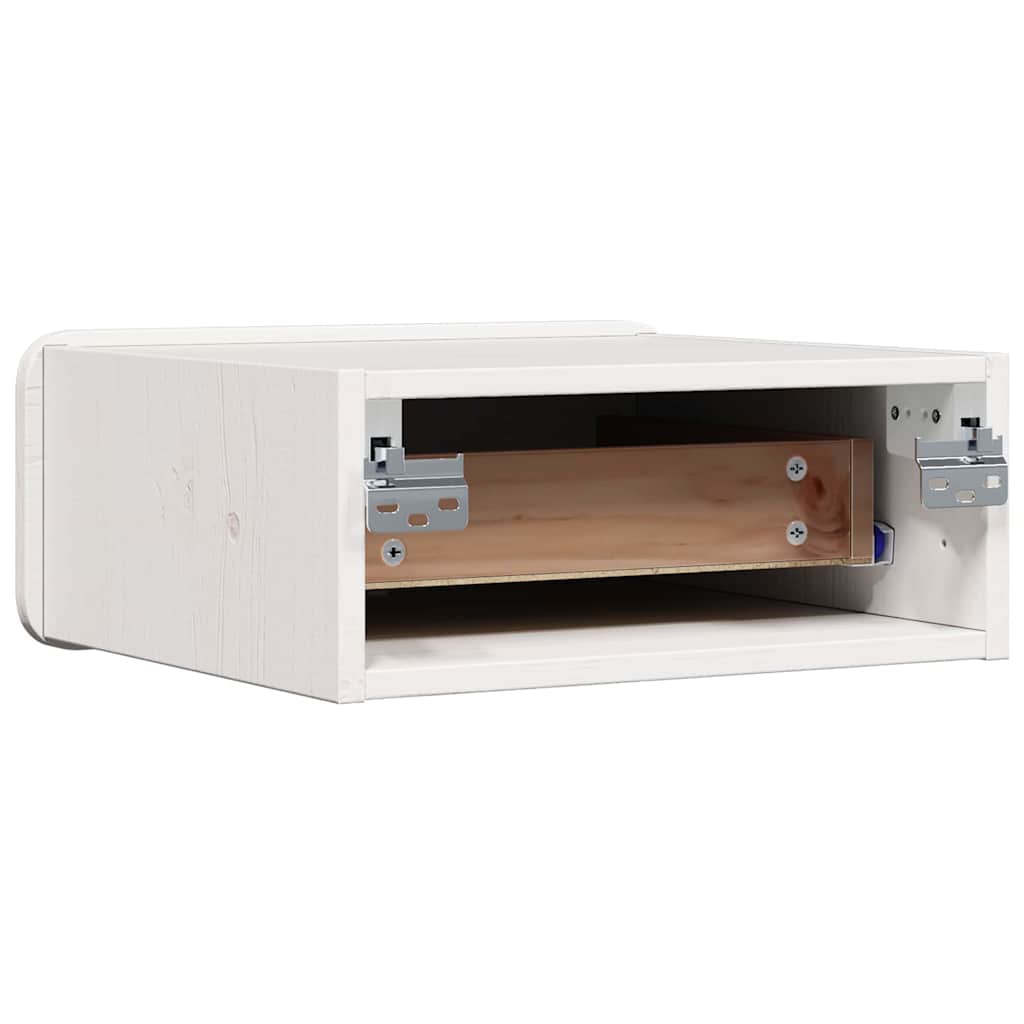 vidaXL Nachttisch 2 pcs Weiß 39 x 34 x 16,5 cm Massivholz Kiefer