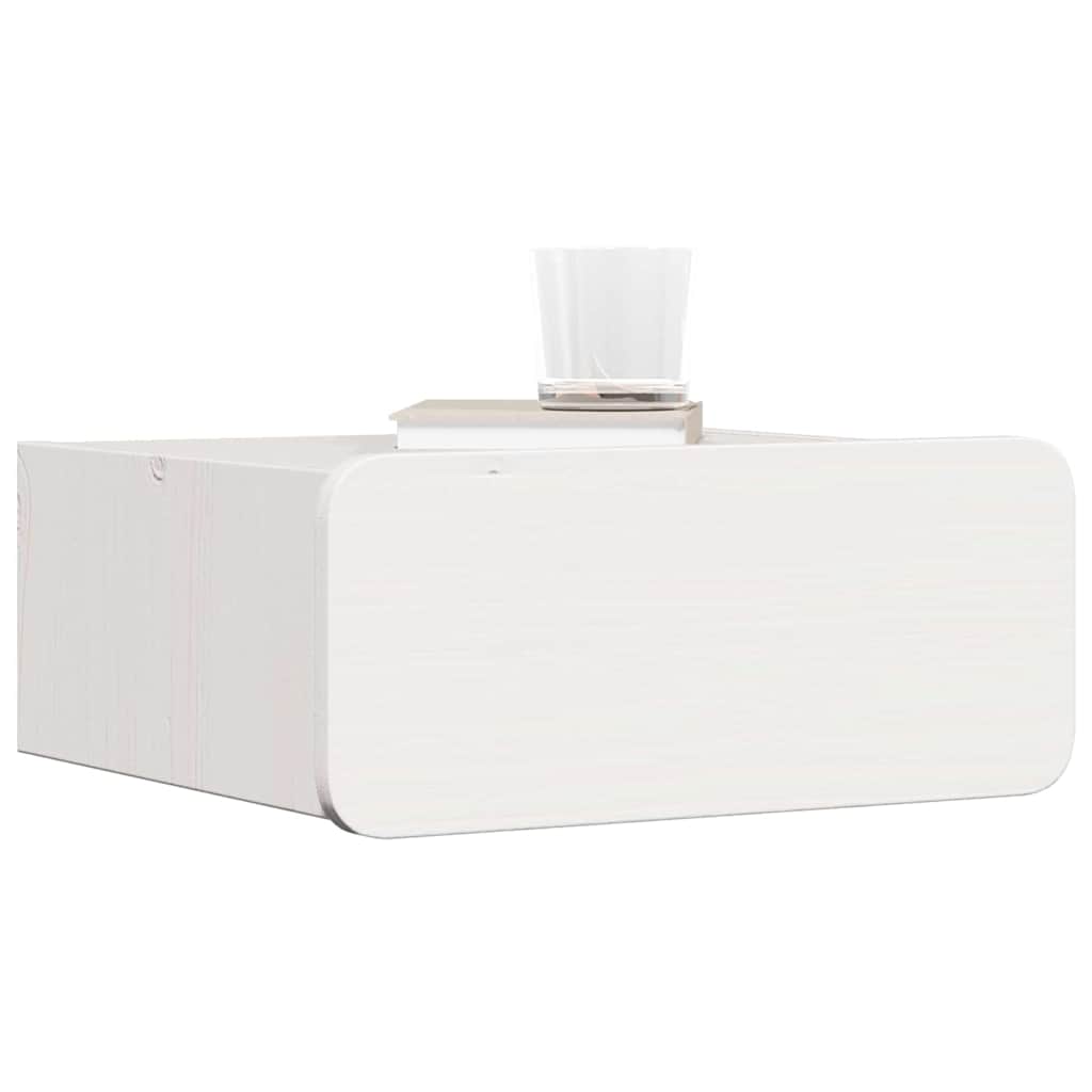 vidaXL Nachttisch 2 pcs Weiß 39 x 34 x 16,5 cm Massivholz Kiefer