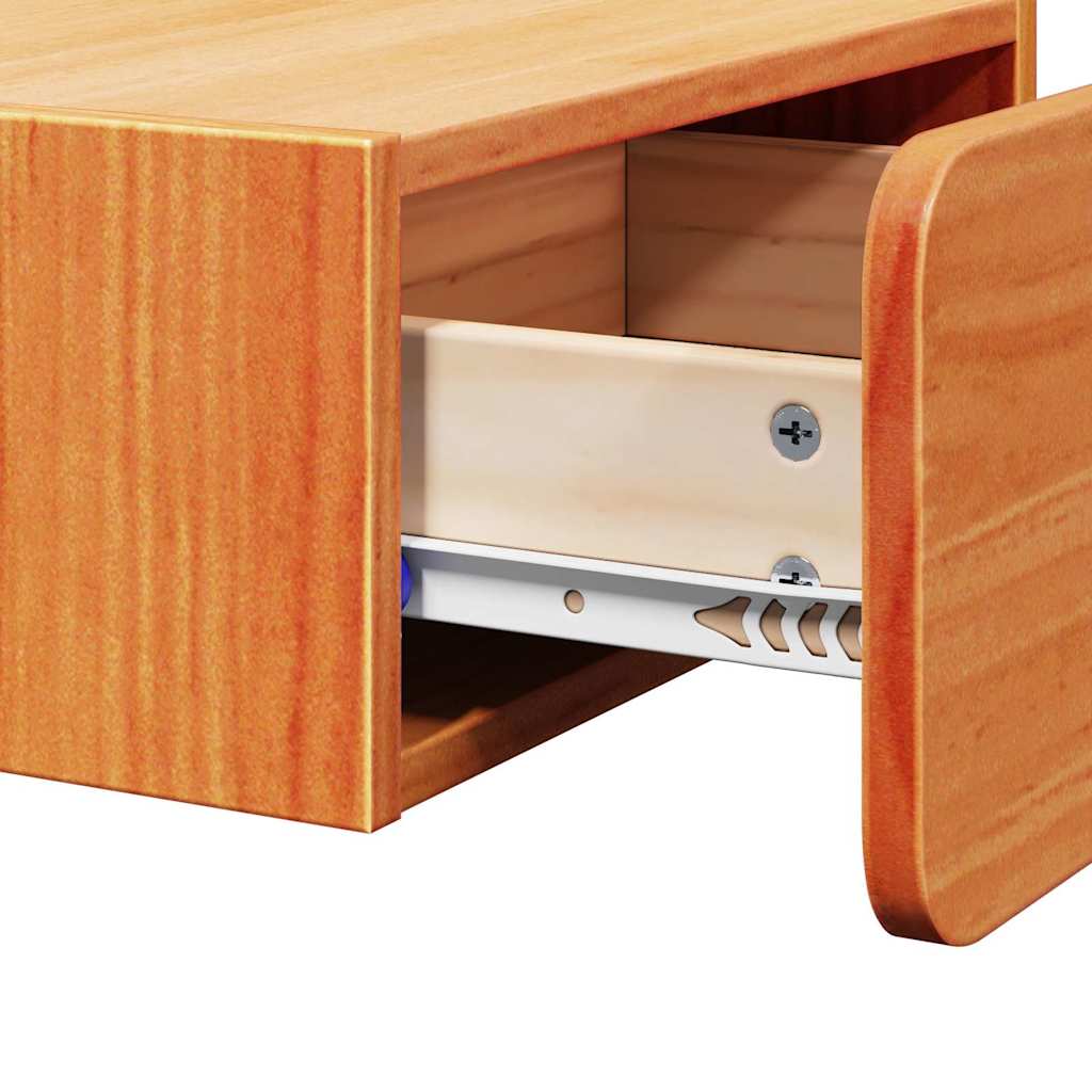 vidaXL Nachttisch 2 pcs Wachsbraun 39 x 34 x 16,5 cm Massivholz Kiefer