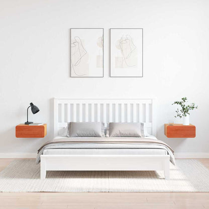 vidaXL Nachttisch 2 pcs Wachsbraun 39 x 34 x 16,5 cm Massivholz Kiefer