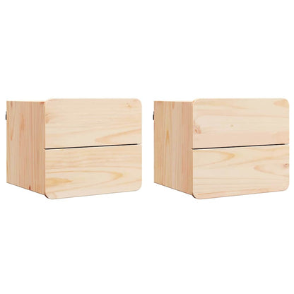 vidaXL Nachttisch 2 pcs Natur 39 x 34 x 33 cm Massivholz Kiefer