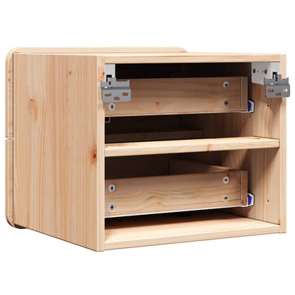 vidaXL Nachttisch 2 pcs Natur 39 x 34 x 33 cm Massivholz Kiefer
