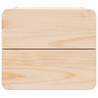 vidaXL Nachttisch 2 pcs Natur 39 x 34 x 33 cm Massivholz Kiefer