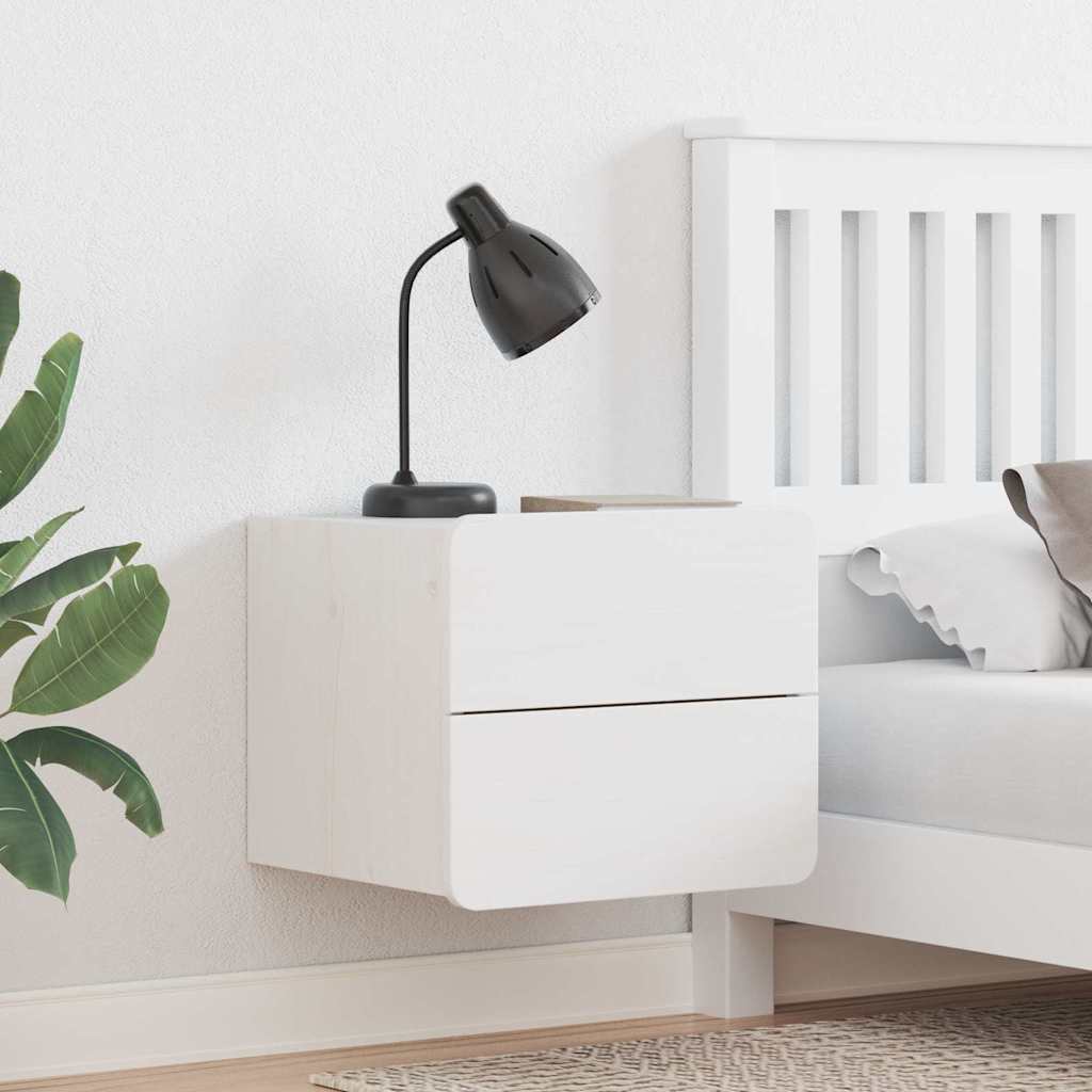 Nachttisch 2 pcs Weiß 39 x 34 x 33 cm Massivholz Kiefer