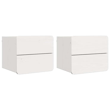 vidaXL Nachttisch 2 pcs Weiß 39 x 34 x 33 cm Massivholz Kiefer
