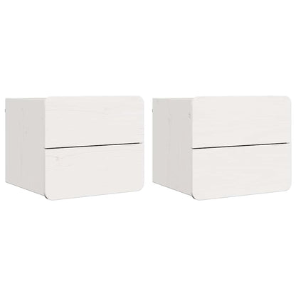 Nachttisch 2 pcs Weiß 39 x 34 x 33 cm Massivholz Kiefer