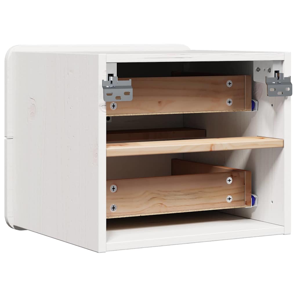 Nachttisch 2 pcs Weiß 39 x 34 x 33 cm Massivholz Kiefer