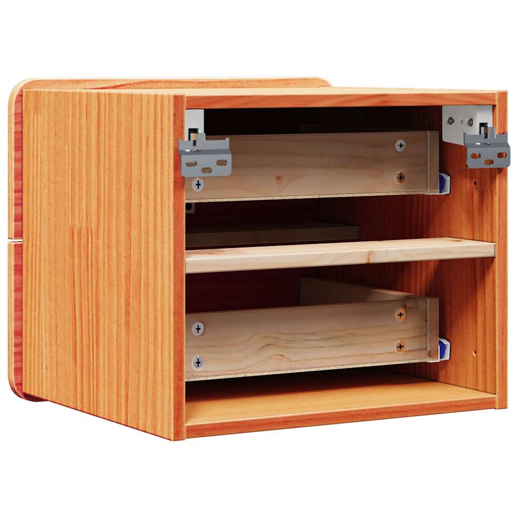 vidaXL Nachttisch 2 pcs Braun 39 x 34 x 33 cm Massivholz Kiefer