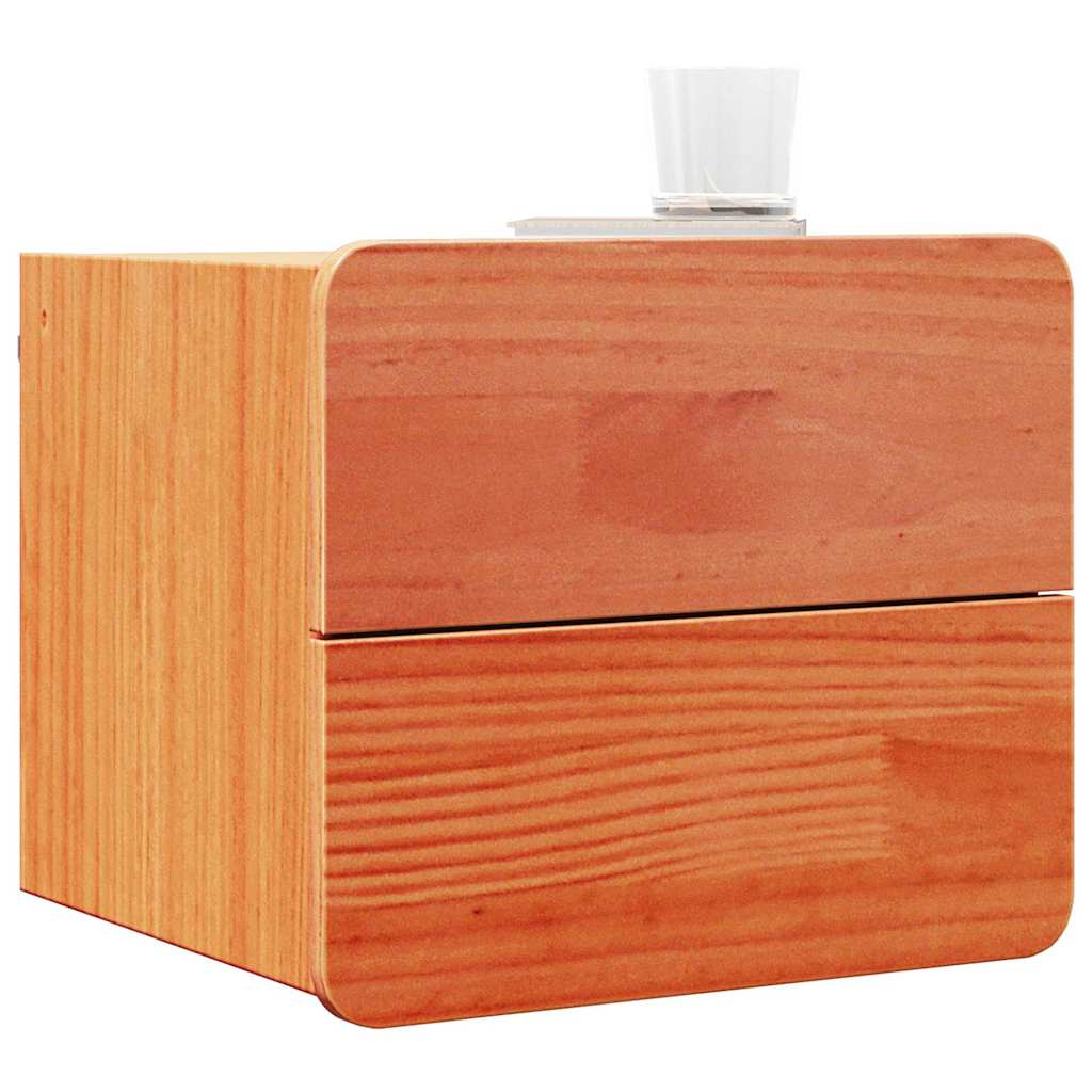 vidaXL Nachttisch 2 pcs Braun 39 x 34 x 33 cm Massivholz Kiefer
