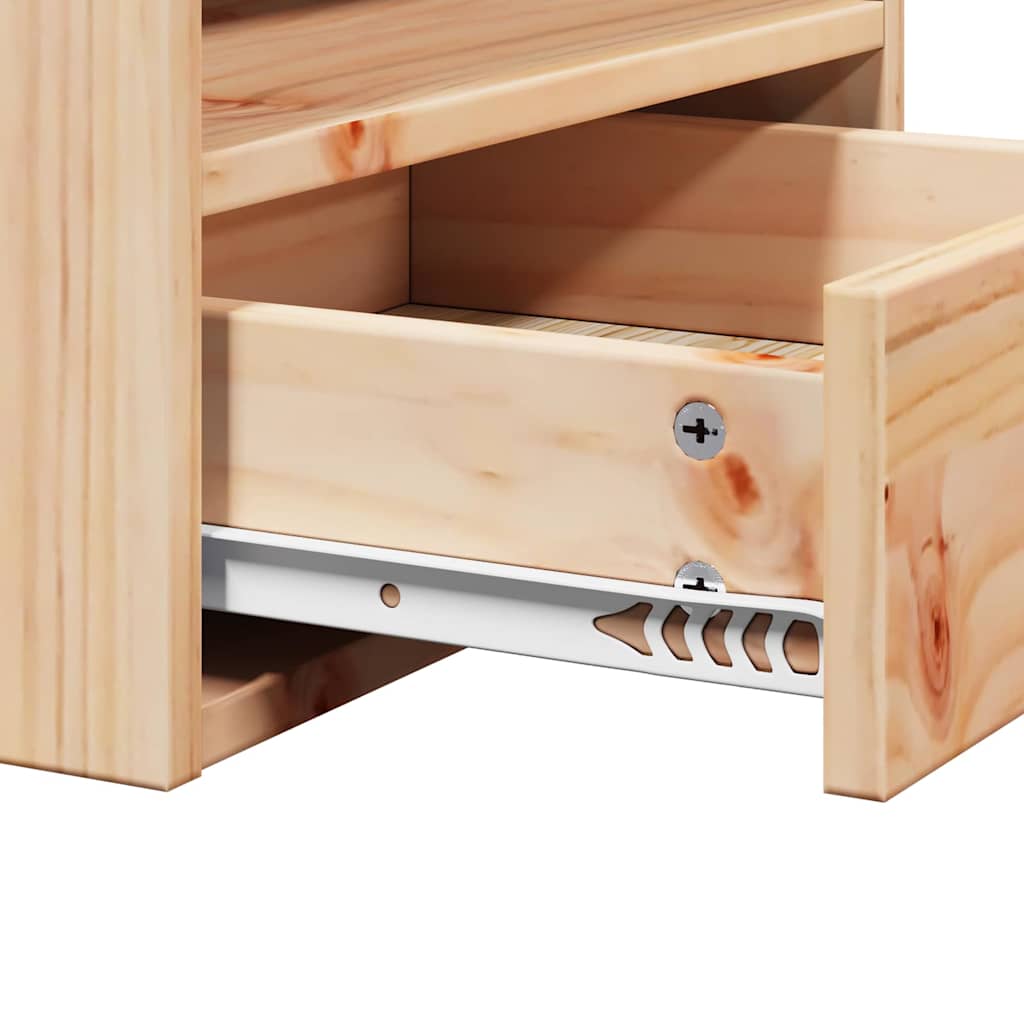 vidaXL Nachttisch 2 pcs Braun 38 x 36 x 29,5 cm Massivholz Kiefer