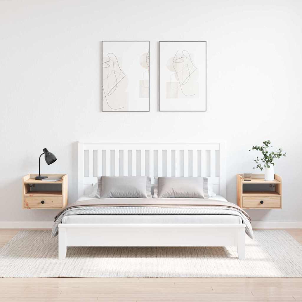 vidaXL Nachttisch 2 pcs Braun 38 x 36 x 29,5 cm Massivholz Kiefer