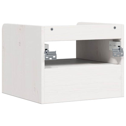 vidaXL Table de chevet blanc 38 x 36 x 29,5 cm Bois de pin massif