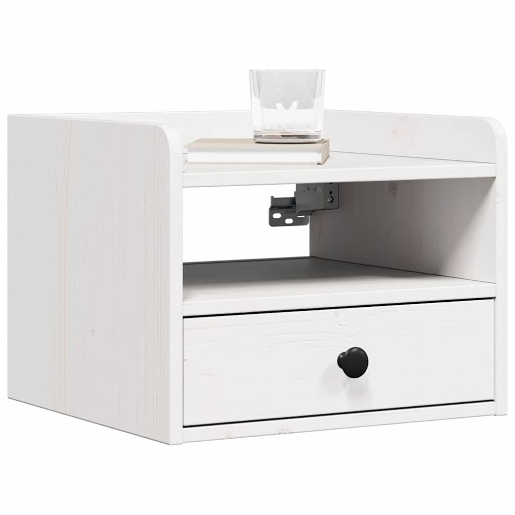 vidaXL Table de chevet blanc 38 x 36 x 29,5 cm Bois de pin massif