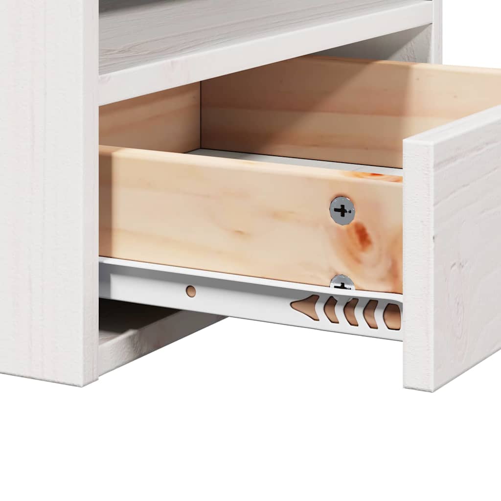 vidaXL Tables de chevet 2 pcs Blanc 38 x 36 x 29,5 cm Bois de pin massif