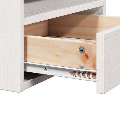 vidaXL Tables de chevet 2 pcs Blanc 38 x 36 x 29,5 cm Bois de pin massif