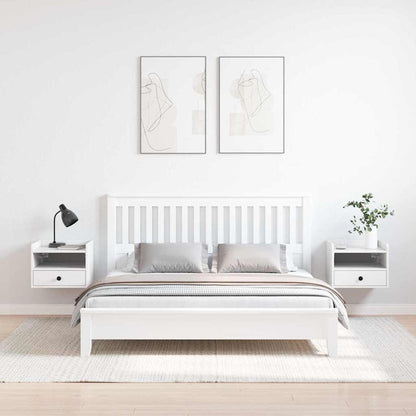 vidaXL Tables de chevet 2 pcs Blanc 38 x 36 x 29,5 cm Bois de pin massif
