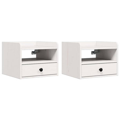 vidaXL Tables de chevet 2 pcs Blanc 38 x 36 x 29,5 cm Bois de pin massif