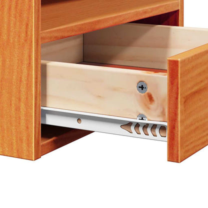 vidaXL Tables de chevet 2 pcs marron ciré 38 x 36 x 29,5 cm bois de pin massif