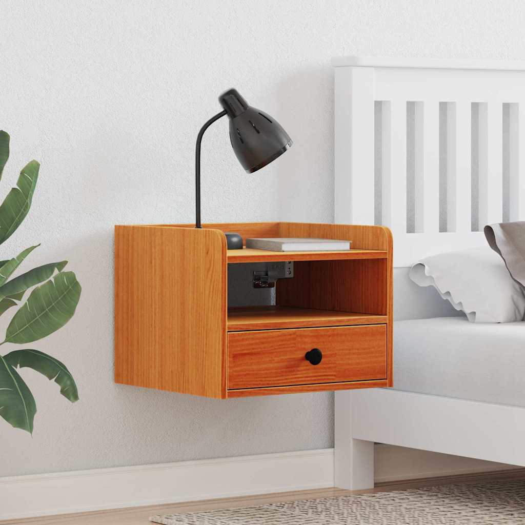 vidaXL Tables de chevet 2 pcs marron ciré 38 x 36 x 29,5 cm bois de pin massif