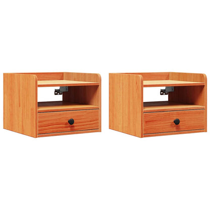 vidaXL Tables de chevet 2 pcs marron ciré 38 x 36 x 29,5 cm bois de pin massif