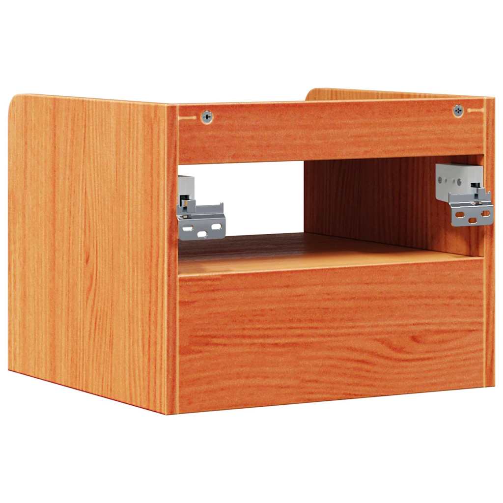 vidaXL Tables de chevet 2 pcs marron ciré 38 x 36 x 29,5 cm bois de pin massif