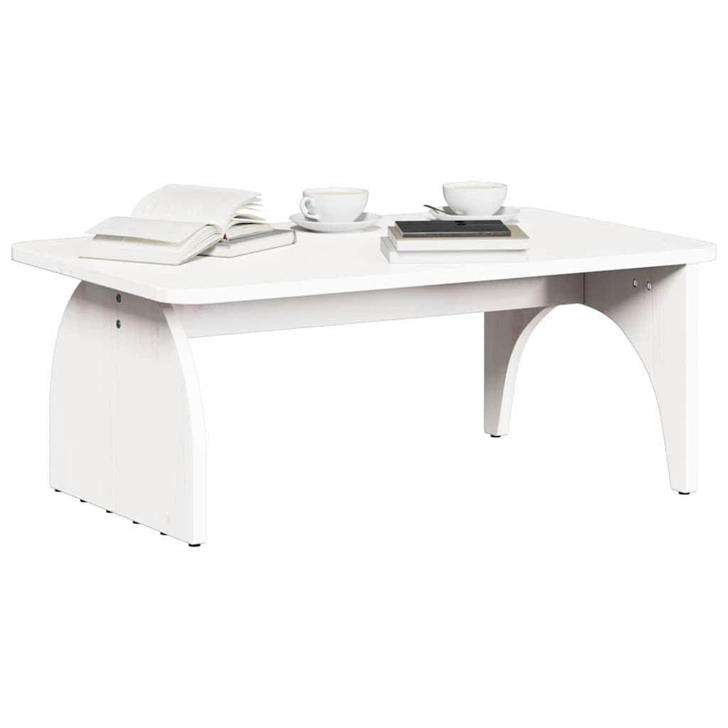 vidaXL Couchtisch Weiß 80 x 50 x 31 cm Massivholz Kiefer