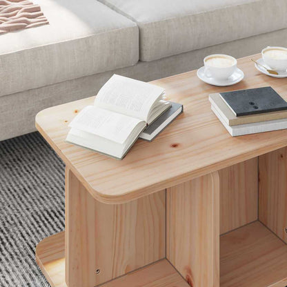 vidaXL Couchtisch Natur 80 x 39,5 x 33,5 cm Massivholz Kiefer