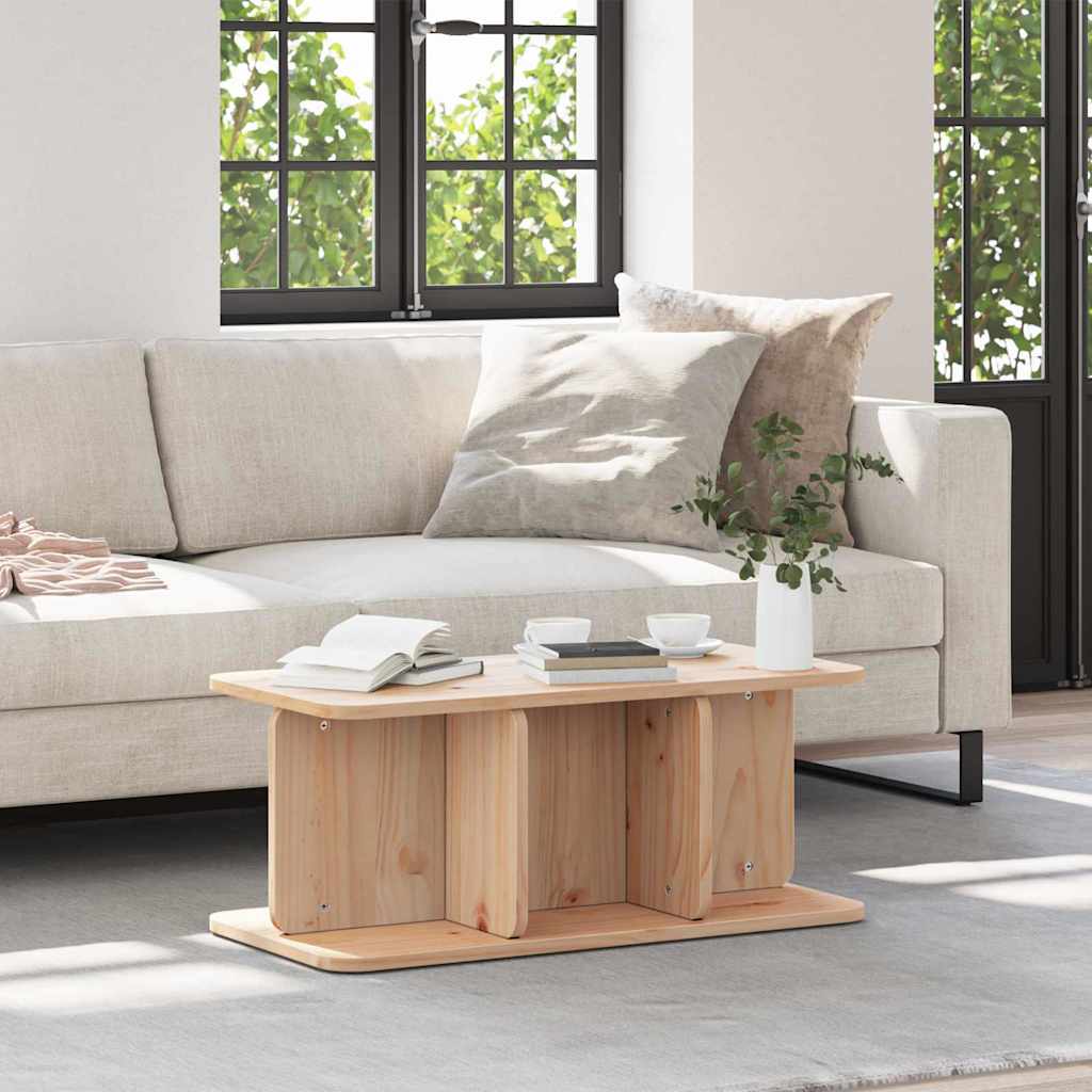 vidaXL Couchtisch Natur 80 x 39,5 x 33,5 cm Massivholz Kiefer