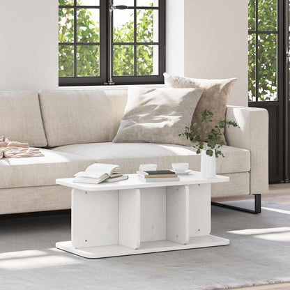 vidaXL Couchtisch Weiß 80 x 39,5 x 33,5 cm Massivholz Kiefer