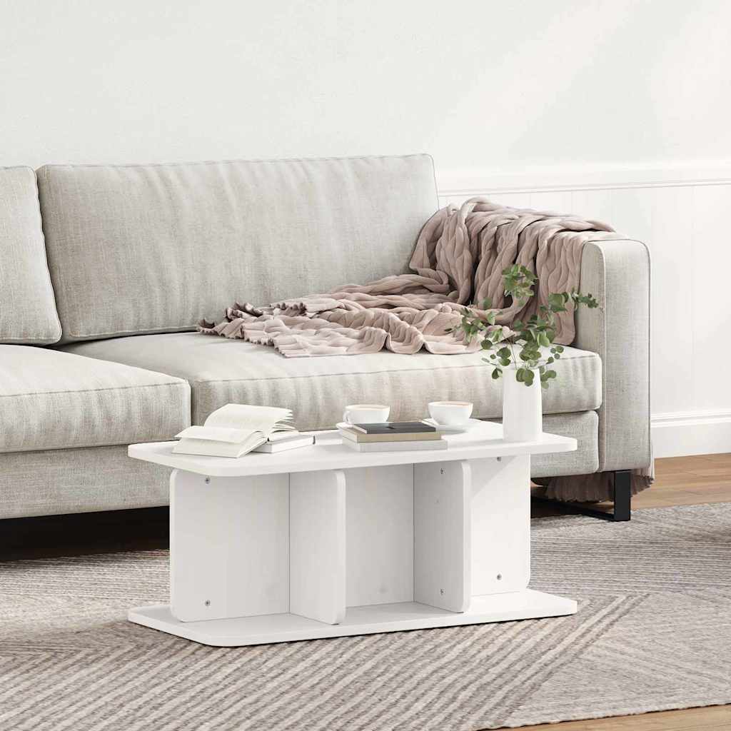 vidaXL Couchtisch Weiß 80 x 39,5 x 33,5 cm Massivholz Kiefer