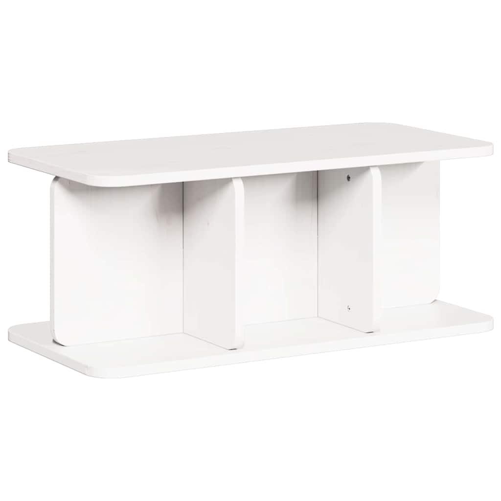 vidaXL Couchtisch Weiß 80 x 39,5 x 33,5 cm Massivholz Kiefer