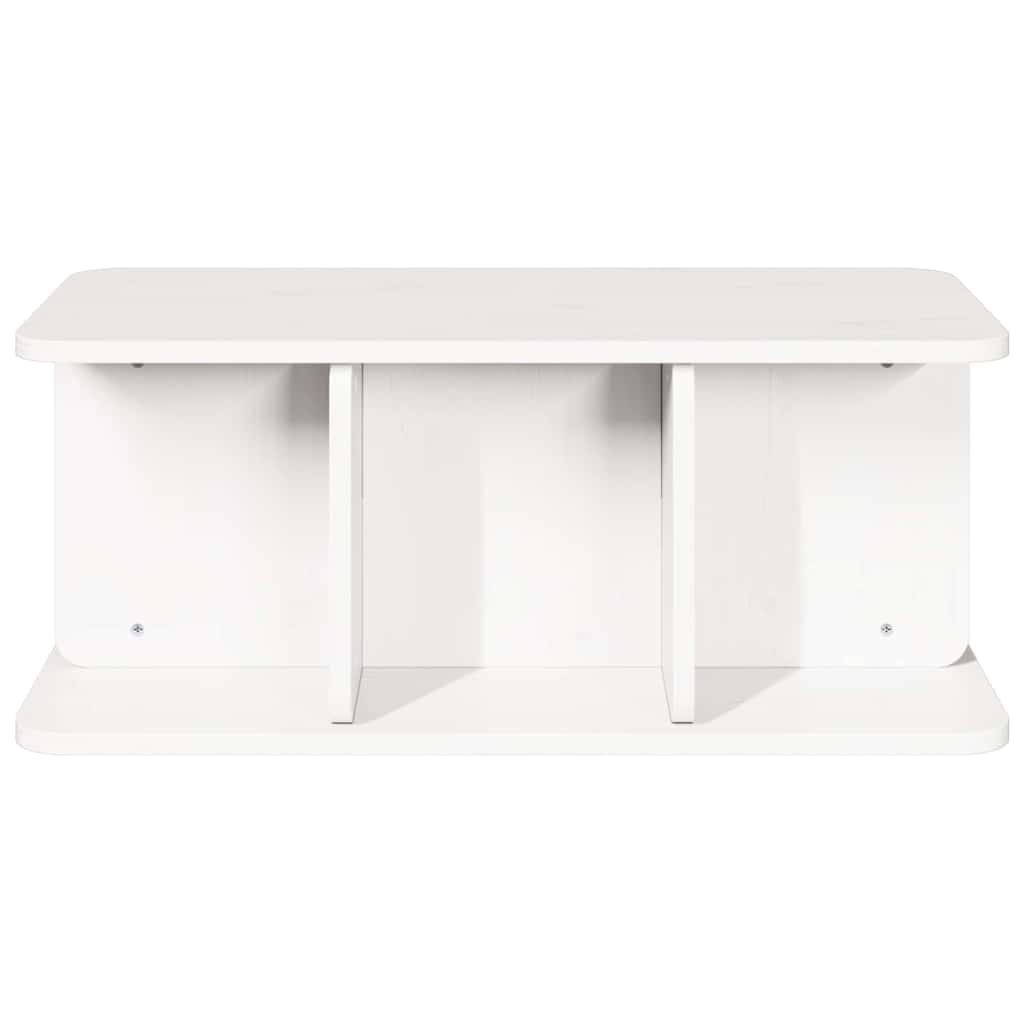 vidaXL Couchtisch Weiß 80 x 39,5 x 33,5 cm Massivholz Kiefer