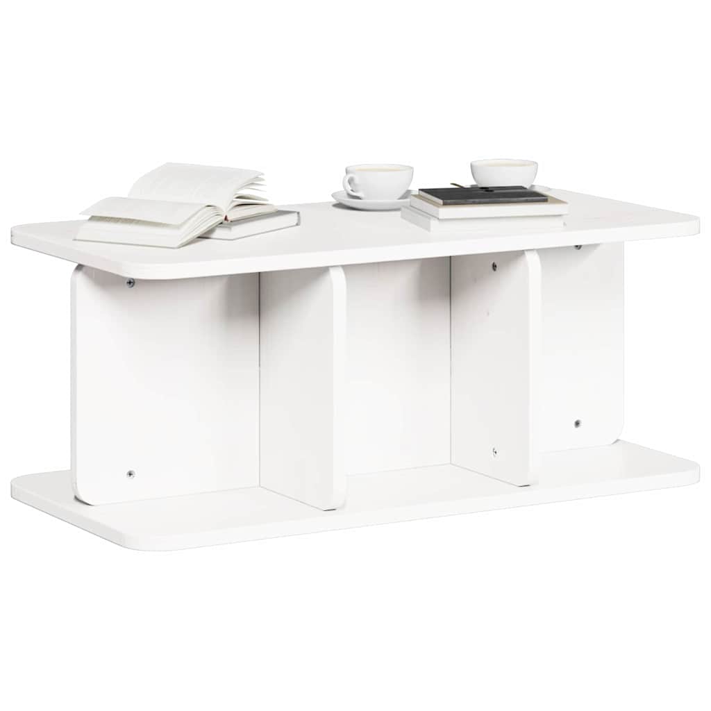 vidaXL Couchtisch Weiß 80 x 39,5 x 33,5 cm Massivholz Kiefer
