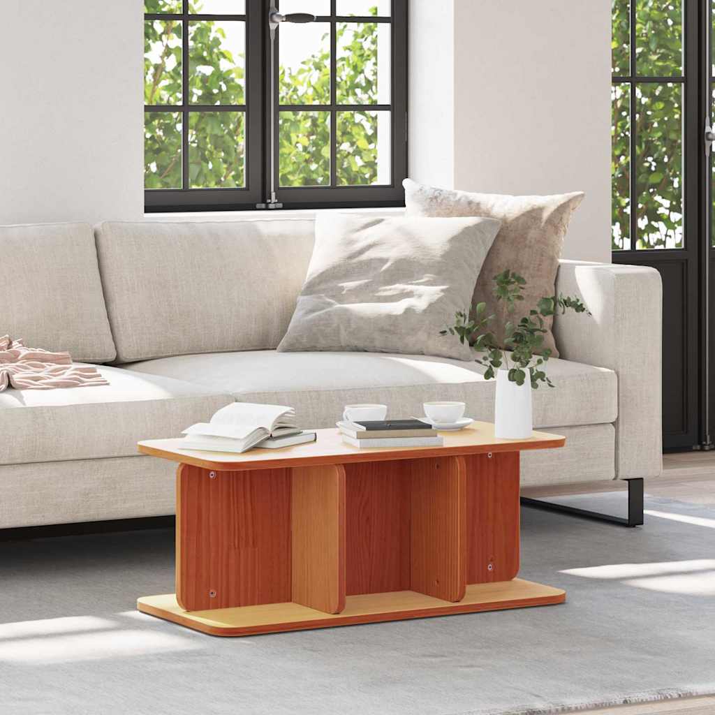 vidaXL Couchtisch Wachsbraun 80 x 39,5 x 33,5 cm Massivholz Kiefer