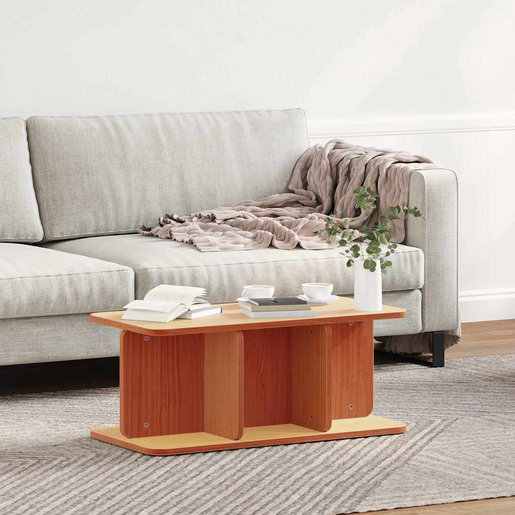 vidaXL Couchtisch Wachsbraun 80 x 39,5 x 33,5 cm Massivholz Kiefer