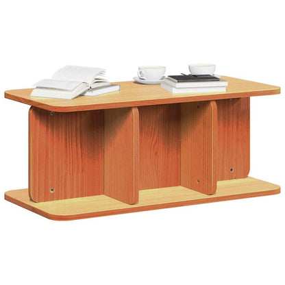 vidaXL Couchtisch Wachsbraun 80 x 39,5 x 33,5 cm Massivholz Kiefer