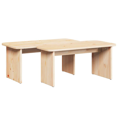vidaXL Couchtisch 2 pcs Natur Massivholz Kiefer