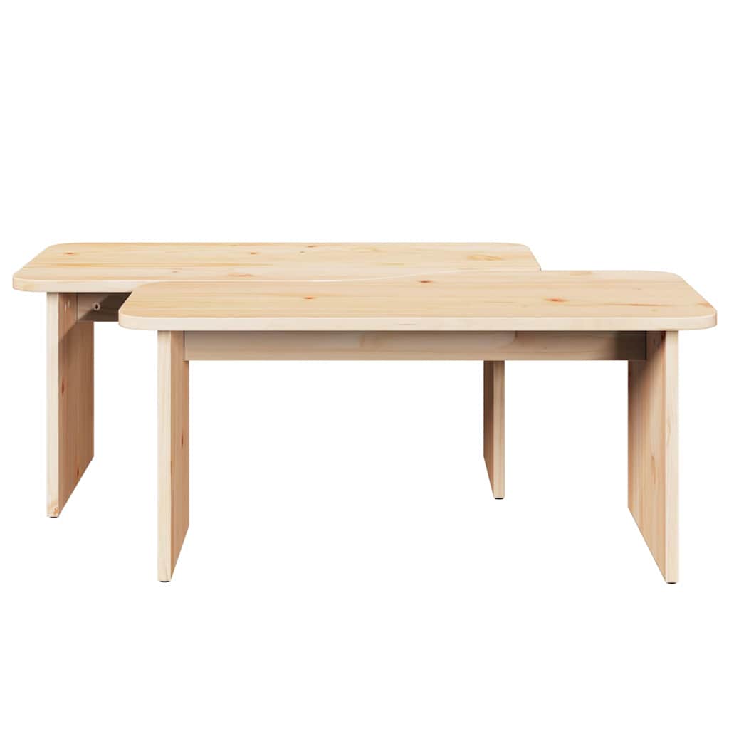 vidaXL Couchtisch 2 pcs Natur Massivholz Kiefer