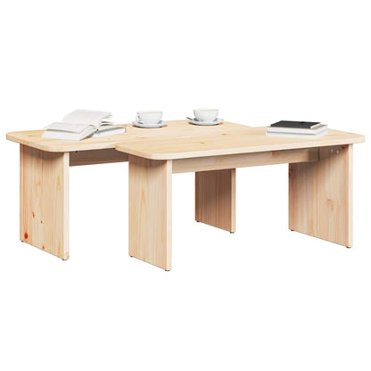 vidaXL Couchtisch 2 pcs Natur Massivholz Kiefer