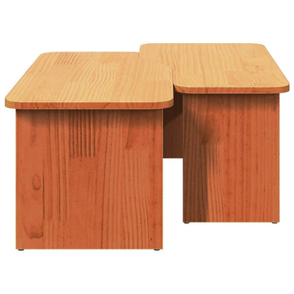vidaXL Couchtisch 2 pcs Wachsbraun Massivholz Kiefer