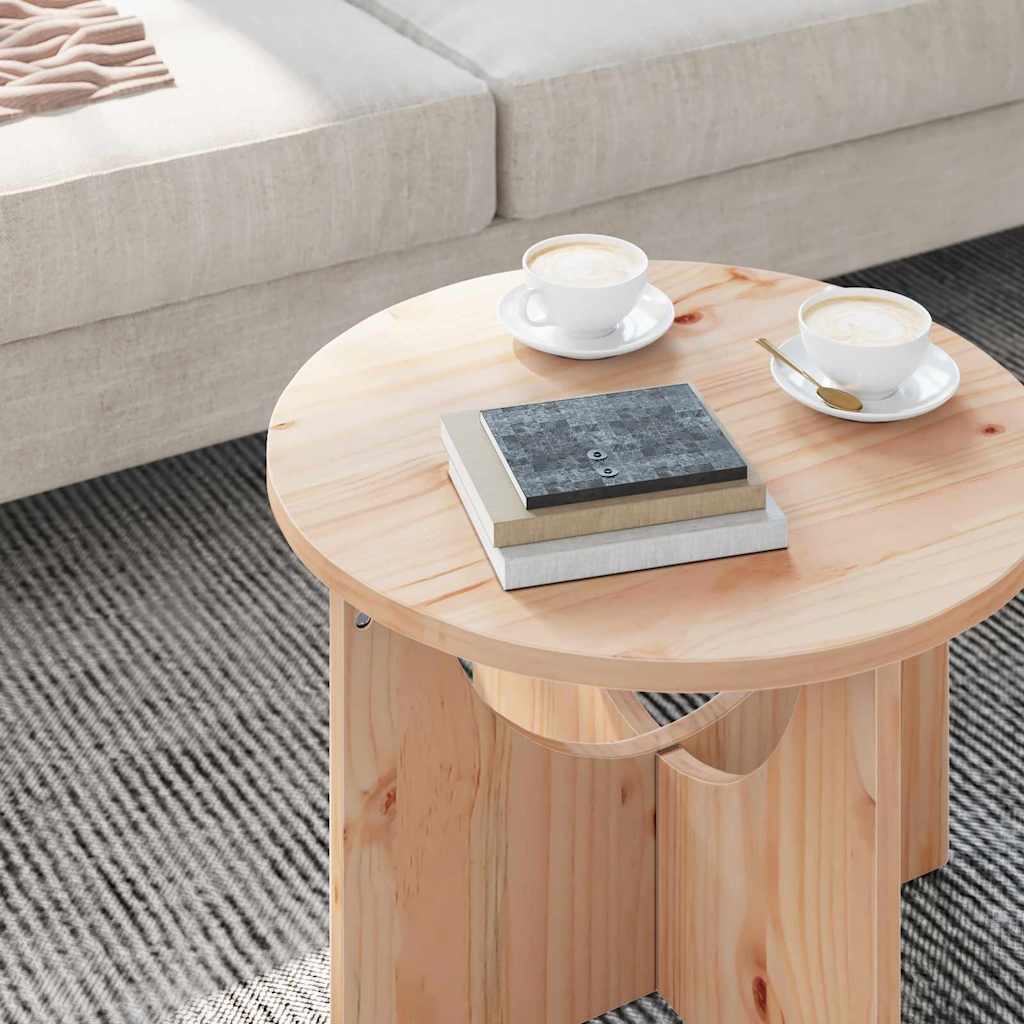 vidaXL Couchtisch Natur 50 x 50 x 35 cm Massivholz Kiefer