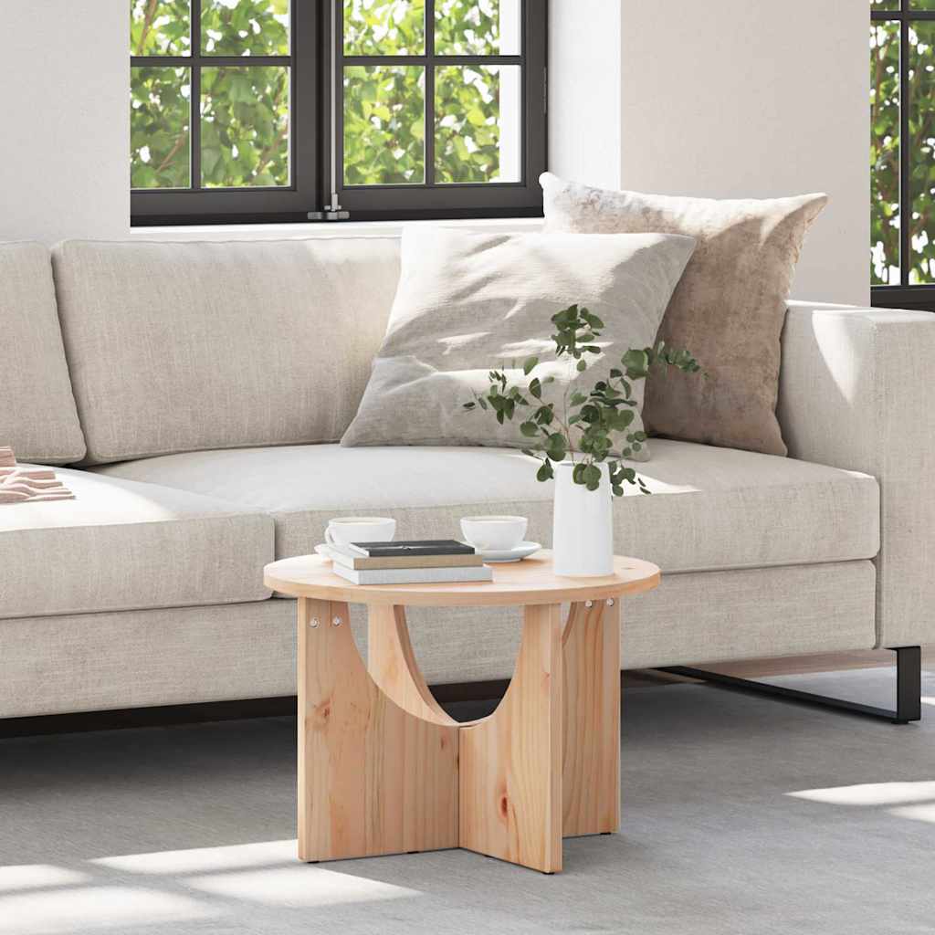 vidaXL Couchtisch Natur 50 x 50 x 35 cm Massivholz Kiefer
