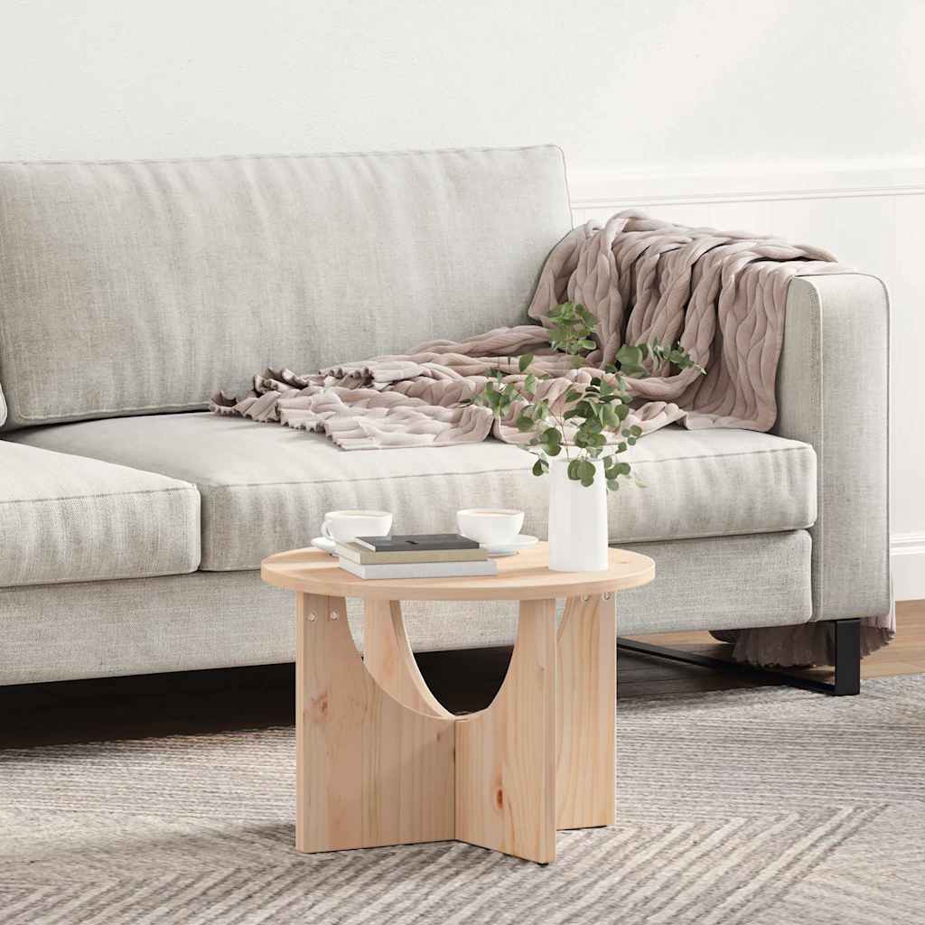 vidaXL Couchtisch Natur 50 x 50 x 35 cm Massivholz Kiefer