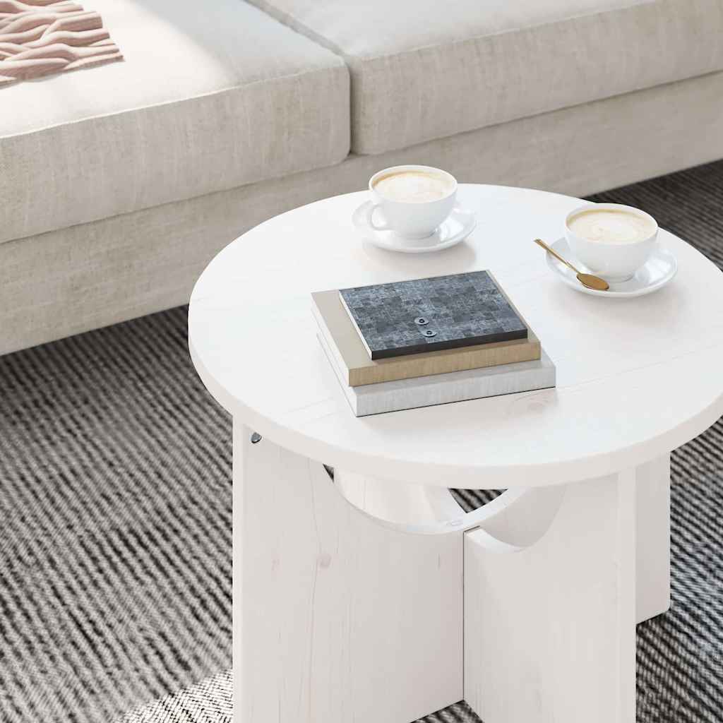 vidaXL Couchtisch Weiß 50 x 50 x 35 cm Massivholz Kiefer