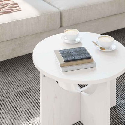 vidaXL Couchtisch Weiß 50 x 50 x 35 cm Massivholz Kiefer