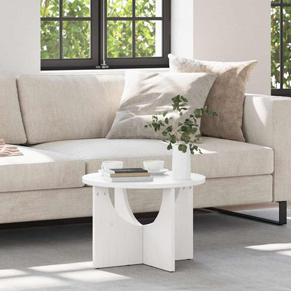 vidaXL Couchtisch Weiß 50 x 50 x 35 cm Massivholz Kiefer