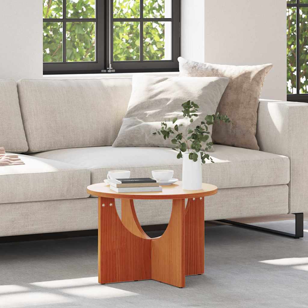 vidaXL Table basse marron ciré 50 x 50 x 35 cm Bois de pin massif
